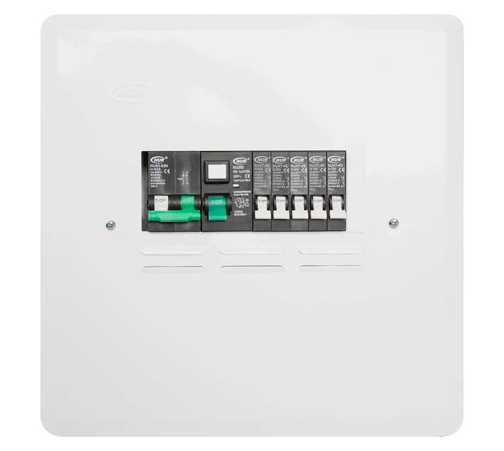 NUR Flush Mini Rail 12 Way Distribution Board