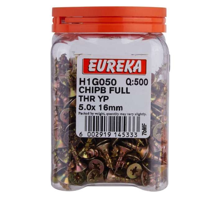Eureka H1G050 5.0 x 16mm Chipboard Screw Full (500 Pack)