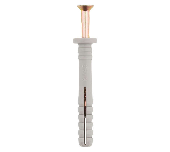 Safe Top 100 x Nylon Nail In Anchors (6 x 45mm)