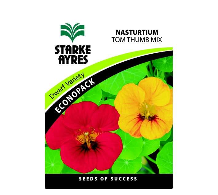Starke Ayres Nasturtium Tom Thumb Flowers - Orange/Yellow/Red