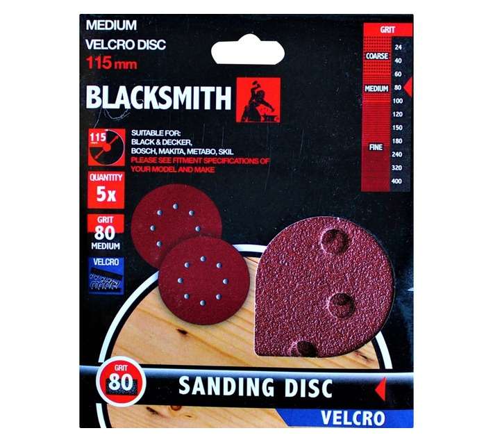 Blacksmith Random Orbit Sand disc 5vc 80 Grit (115mm)