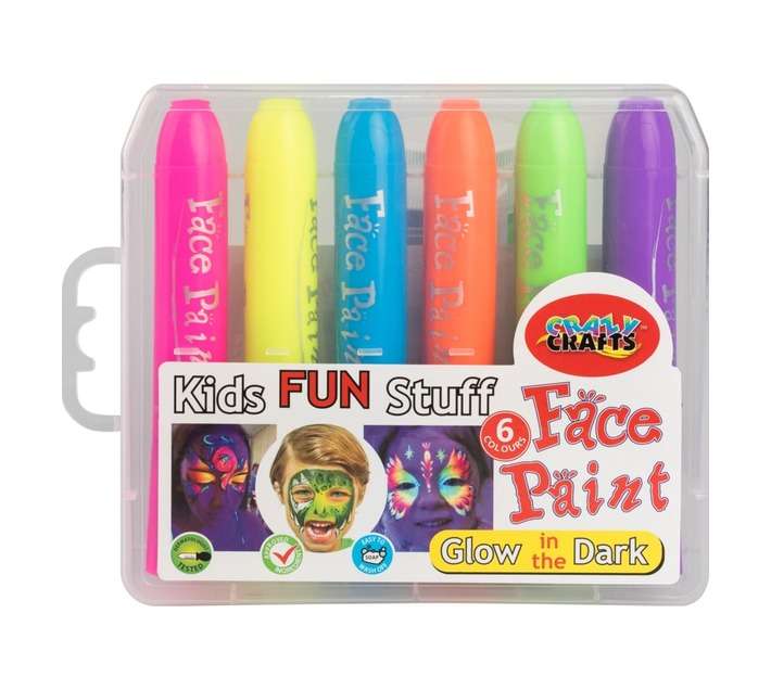 Crazy Crafts 6 Piece Glow In The Dark Face Paint Set