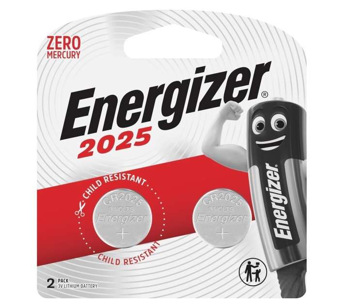 Energizer 2 x Coin Lithium Batteries (CR2025)