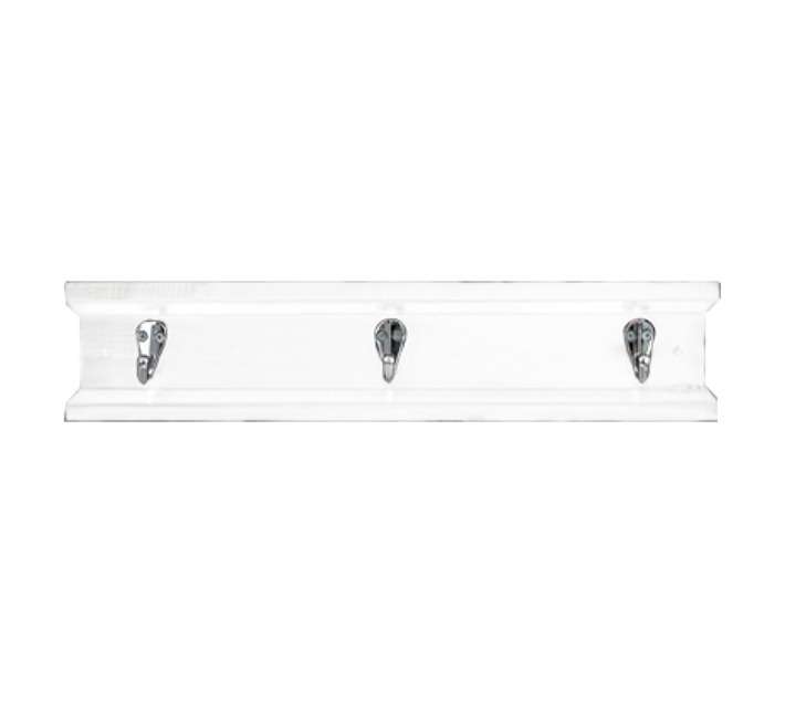 Shelfmate Coat Rack with Chrome Hooks - White