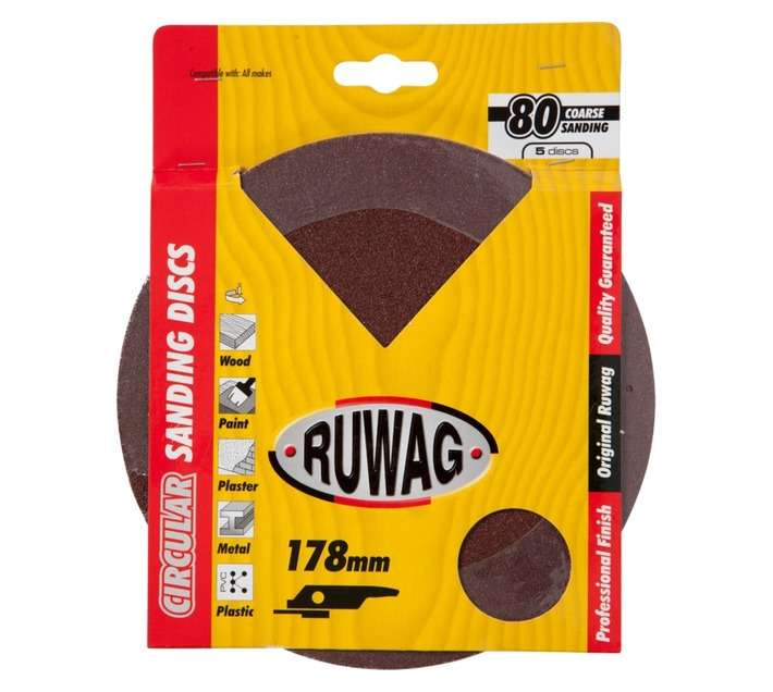 Ruwag P80 Fibre Sanding Disc (178mm)