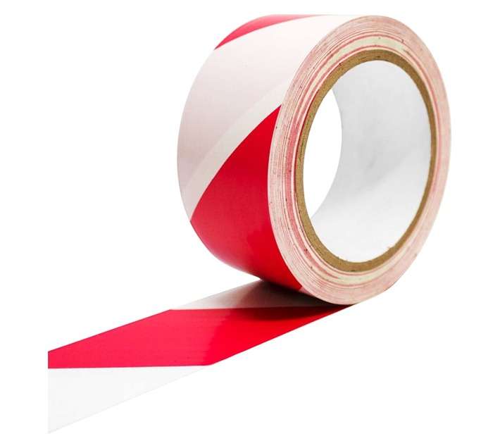 Sellotape Floor Marking Tape - Red/White (30m x 48mm x 115mm)