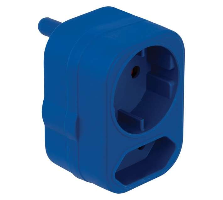 PowerWorx Shucko and 5A Euro Adaptors - Blue
