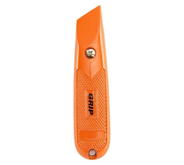 Grip Utility Knife with Fixed Blade - Orange (130mm)