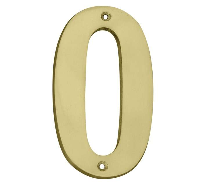 Euro Brass Numeral 0 - Brass (175mm)