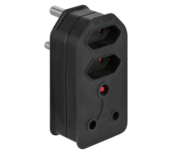 PowerWorx 3Pin and 2 x Euro Adaptors - Black