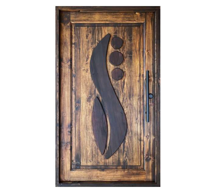 Hardwood Doors Fireball Pattern Pivot Pine Door - Brown (1200 x 2100mm)