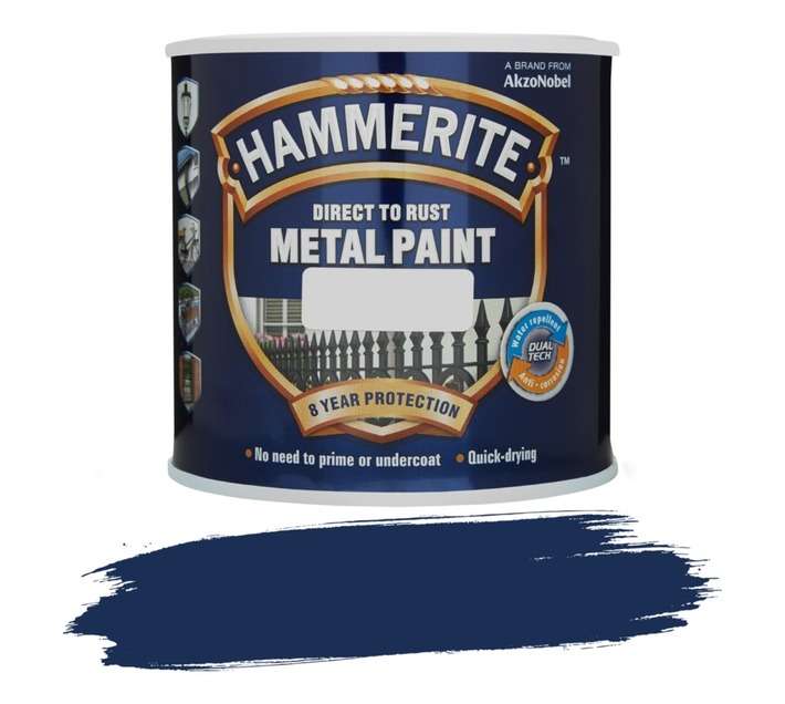 Hammerite Direct to Rust Hammered Metal Paint - Dark Blue (500ml)