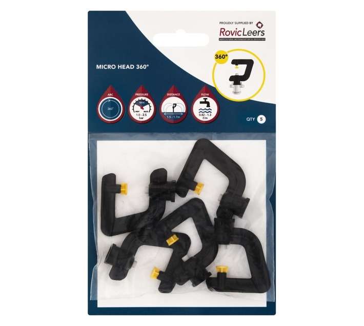 Hunter 5 x 360 Degree Micro Sprinkler Heads - Yellow