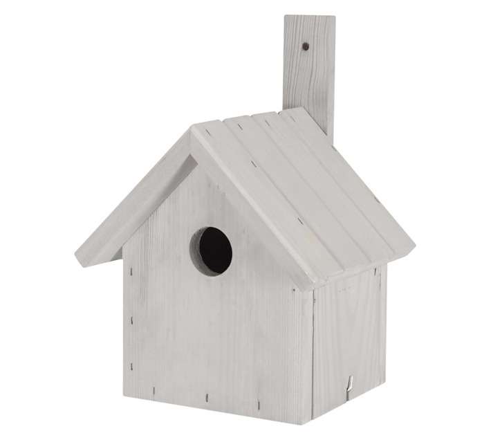 Bird Nest Box - White/Beige (200 x 200 x 210mm)