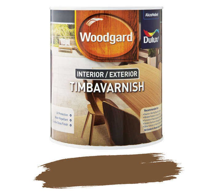Woodgard Interior/Exterior Timba varnish (Water Based) - Dark Oak (1L)