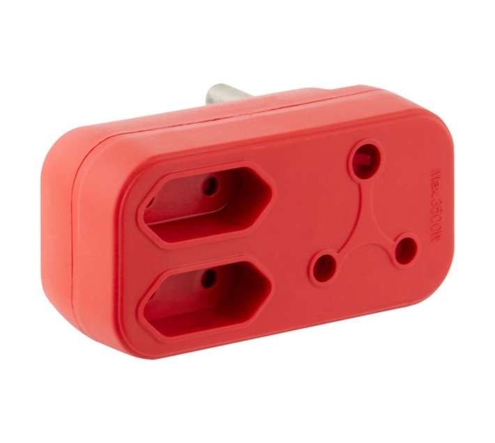 Powerworx Adaptor 1 x 16amp 2 x 5amp - Red