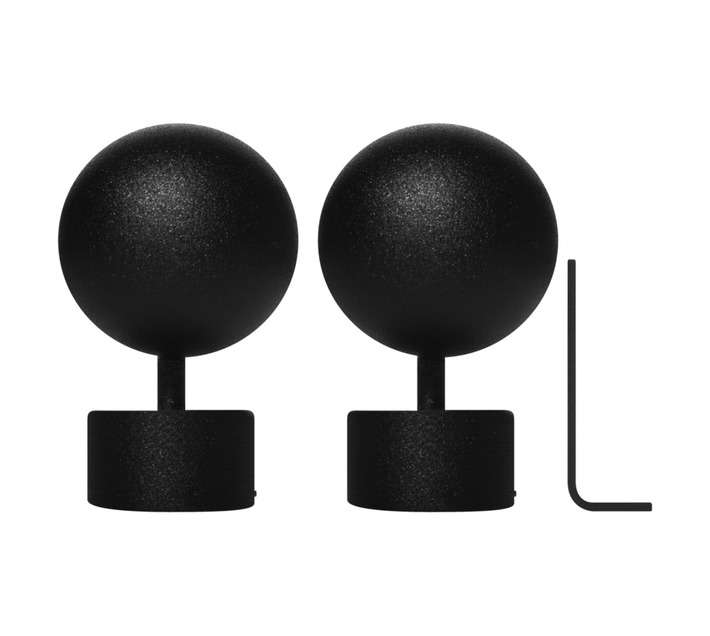 Finishing Touches 2 x Ball Finial - Black (28mm)