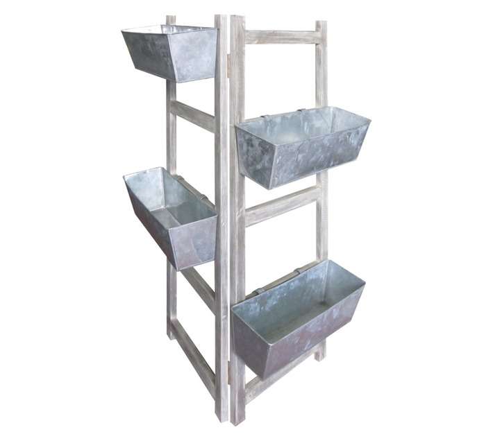 4 Pot Stand Zinc Chicago - Antique Grey (550 x 550 x 1100mm)
