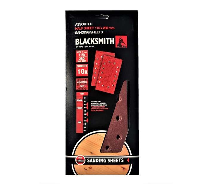 Blacksmith 1/2 Half Sheet Alu OxideBSH/AEG Sandpaper (10 Pack)