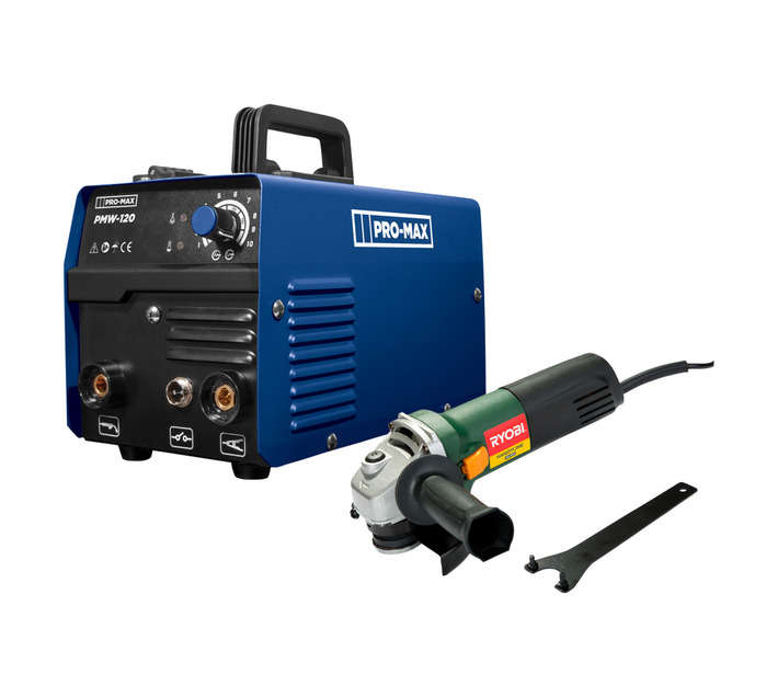 Pro-Max Inverter Welder and Ryobi Angle Grinder Combo Kit KIT449