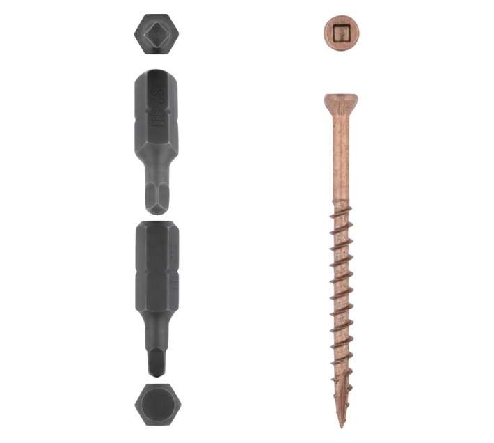 Eureka 900 x Smooth Shank Decking Screws - Copper (4.5 x 60 x 4.5mm)