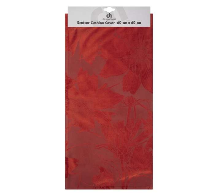 Design House Velvet Embossed Scatter Cushion Cover - Rust (600 x 600mm)