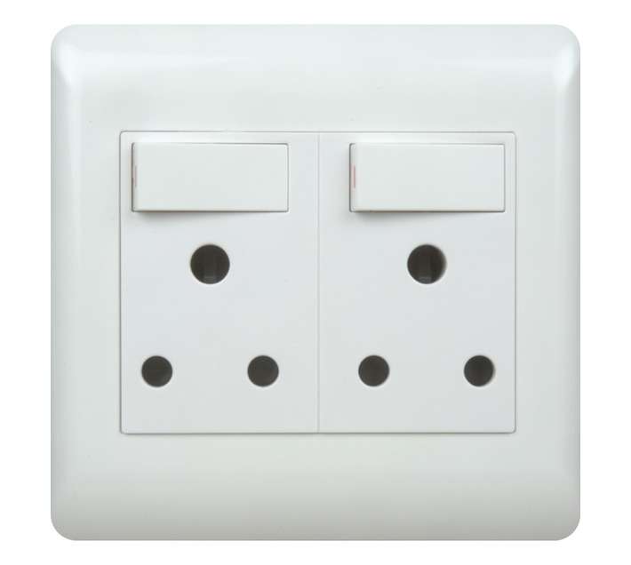 Design House Double Socket - White (100 x 100mm)