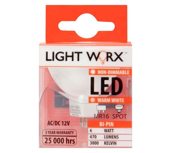 Lightworx LED MR16 6w - Warm White