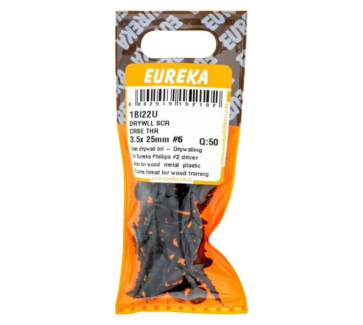 Eureka 50 x Coarse Thread Drywall Screws (3.5 x 25mm)