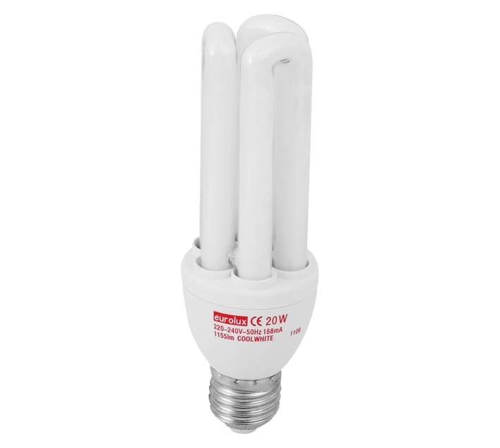 Eurolux E27 3U Compact Fluorescent - Cool White (20w)