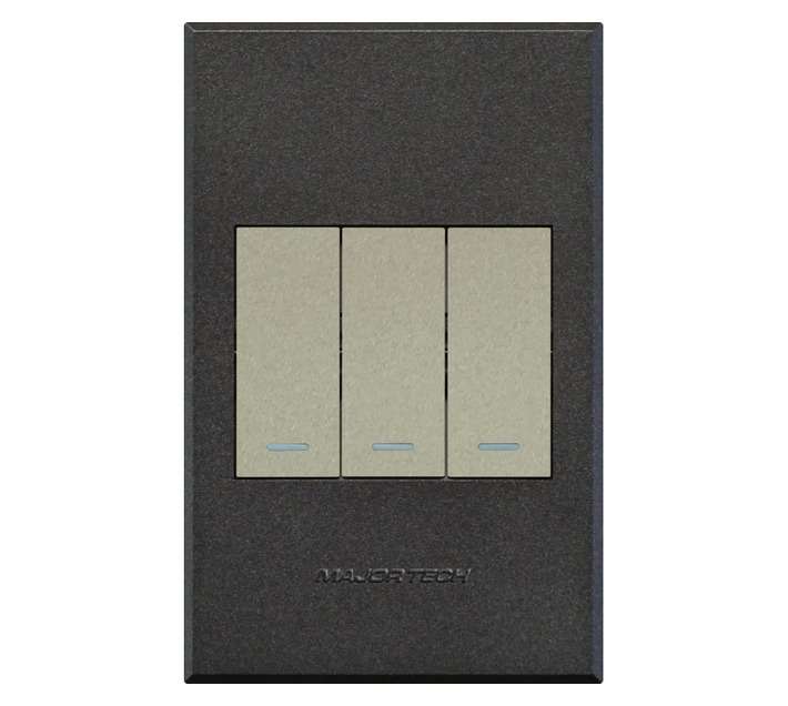 Veti 3 Series 3 Lever 1 Way Switch - Titanium/Graphite (100 x 50mm)