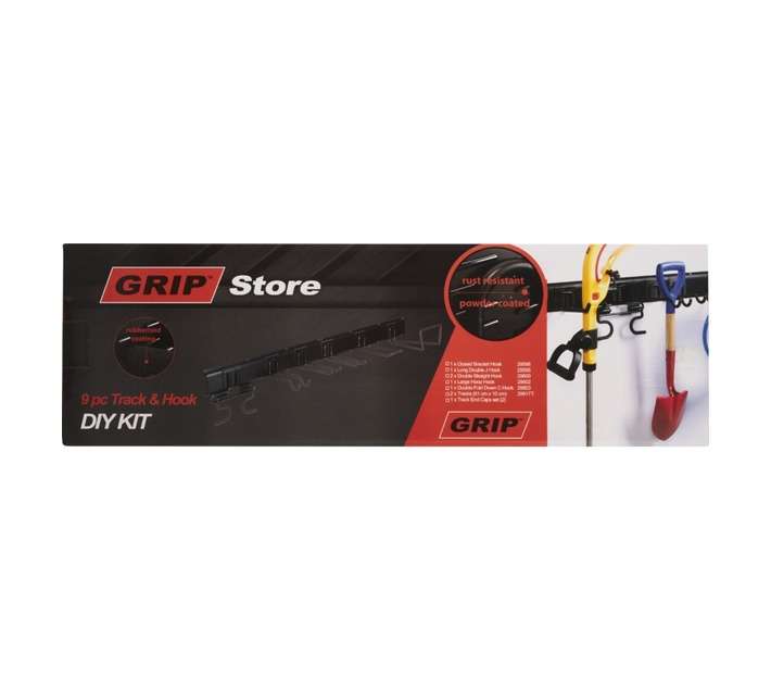 Grip Storage 9 Piece DIY Track and Hook Kit