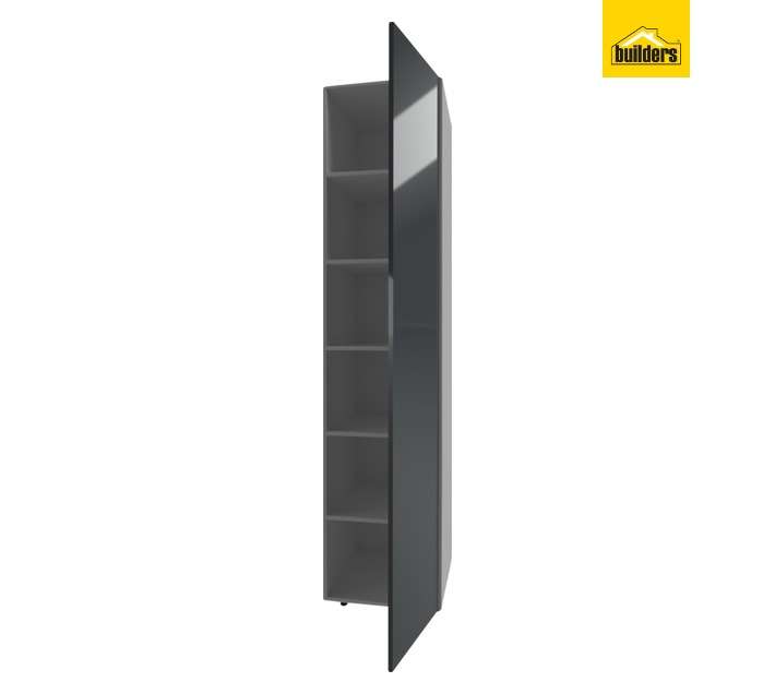 Home and Kitchen Base Unit Gloss Grocery Cabinet - Storm Grey (450mm)