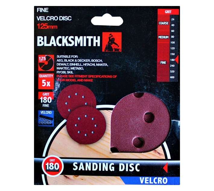 Blacksmith Random Orbit Sand Disc 180 Grit (125mm)