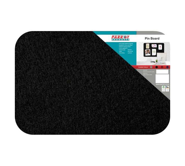 Parrot Products BD0320B Adhesive No Frame Pin Board - Black (600 x 450mm)