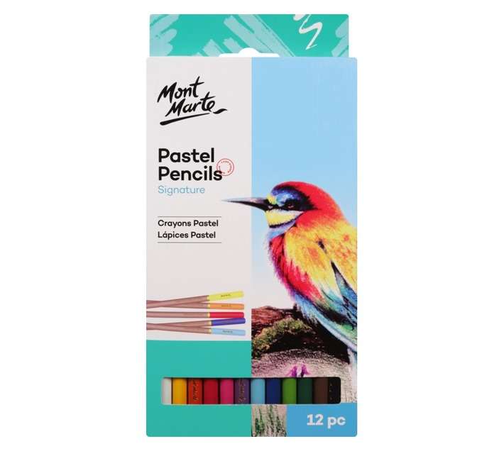 Mont Marte 12 Piece Signature Pastel Pencils - Assorted