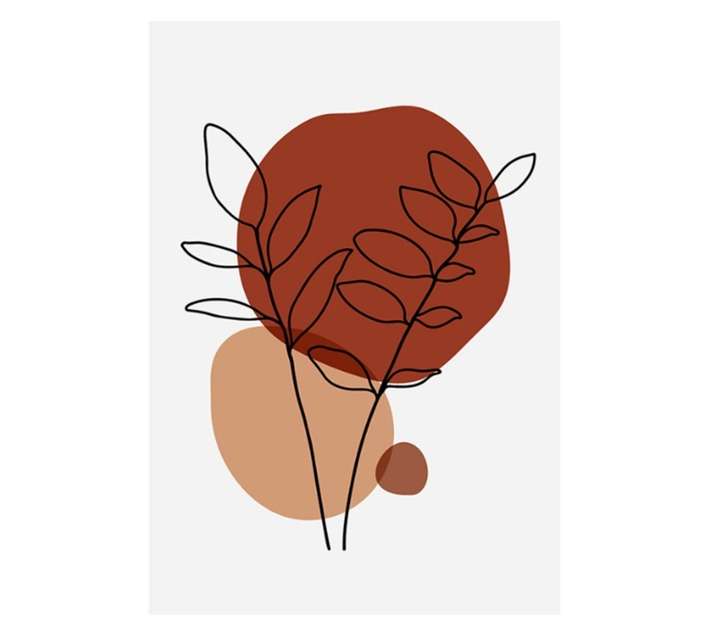 Design House Abstract Flowers Canvas - Burgundy (650 x 440 x 650mm)