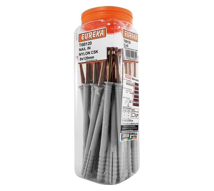 Eureka 8 x 120mm Nail In Nylon Csk (Q40)
