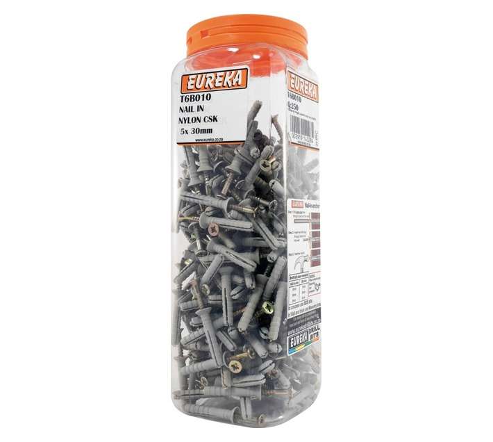 Eureka 5 x 30mm Nail In Nylon Csk (Q250)