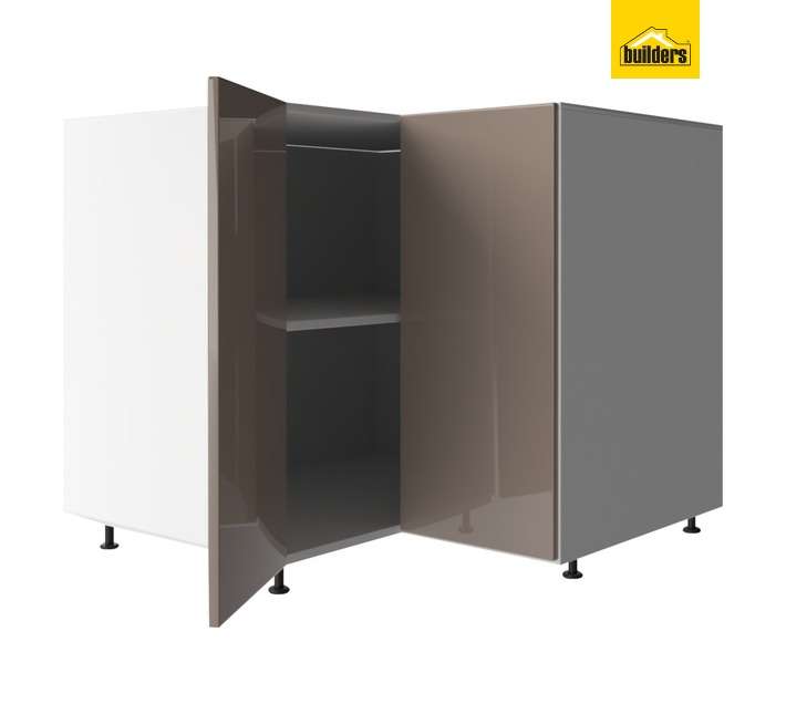 Home and Kitchen Base Unit Gloss Corner Cabinet - Congo (900mm)