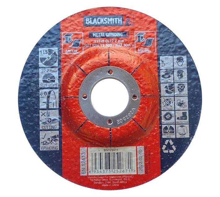 Blacksmith 115 x 6 x 22.23mm Abrasive Grinding Disc - Steel