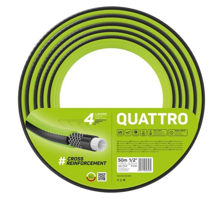 Cellfast Quattro Garden Hose - Green/Black (25m x 12mm)