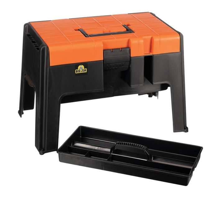 Big Jim Step Stool Tool Box - Orange/Black