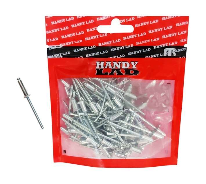 Rutherford 100 x Countersunk Aluminium Rivets (15 x 4mm)