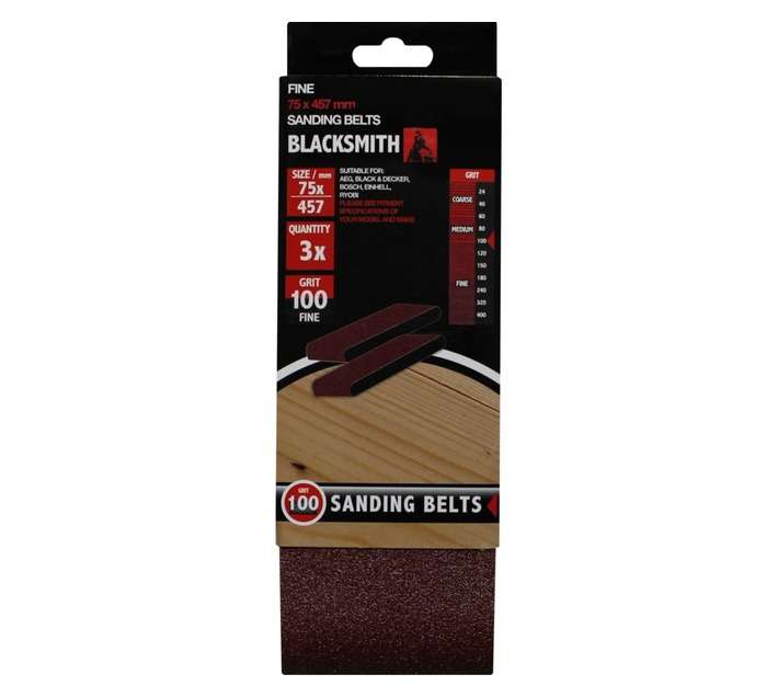 Blacksmith Sanding Belts 100 Grit (75 x 457mm)