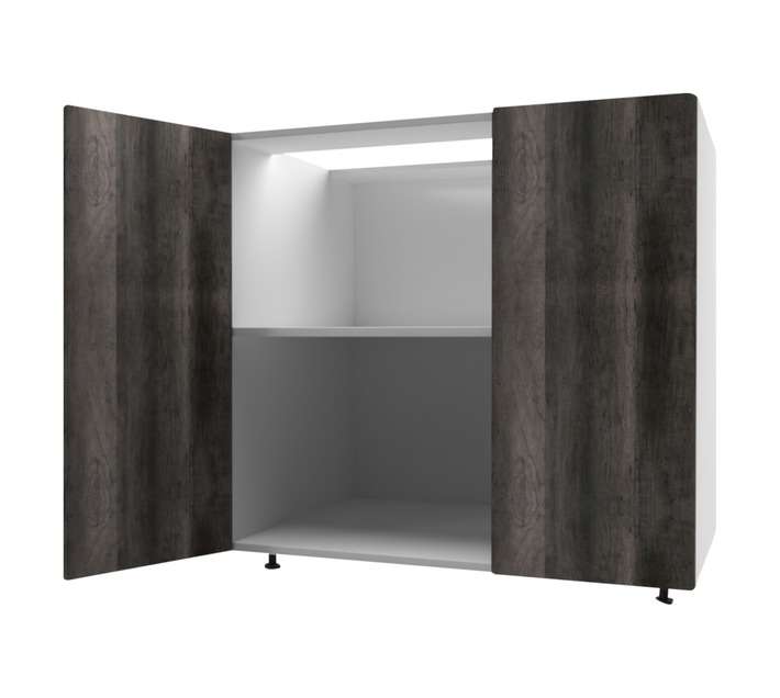 Home and Kitchen Melamine Base Cabinet Unit - Monument Oak (900 x 560 x 720mm)