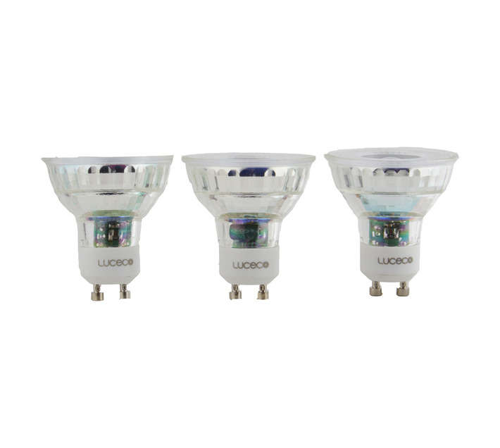 Luceco 3 x GU10 Glass Lamp - Warm White (5w)