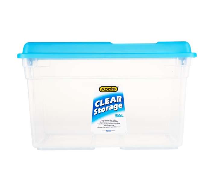 Addis Clear Storage Box - Clear Blue (56L)