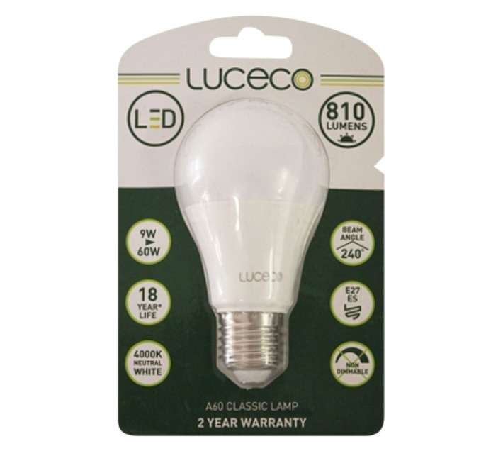 Luceco 2 x LED E27 Lamp Globe - Warm White (5W)