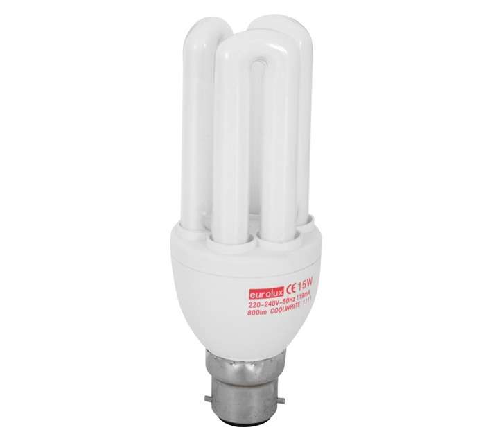 Eurolux B22 3U Compact Fluorescent - Cool White (15w)